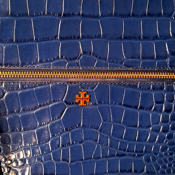 Tory Burch Croc-Embossed Backpack EUC - Picture 3 of 12